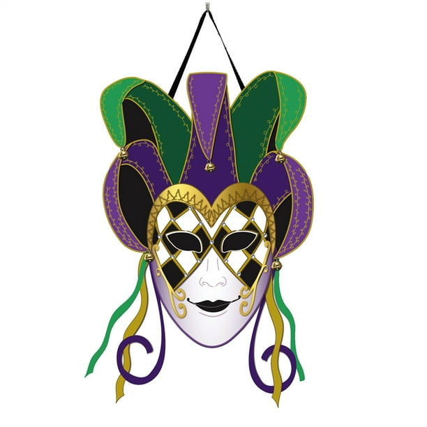 Jester Comedy Faces Mime Mardi Gras Party Supplies Wall Decor Decoration Kit 